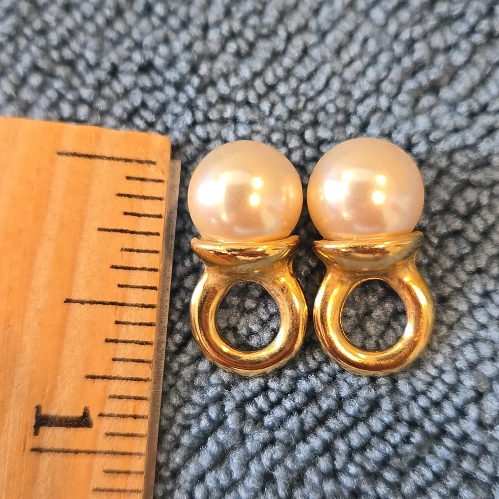 Pearl Drop Dangle Charms Gold Tone | Interchangeable Earring or Necklace Charms - Picture 5 of 5